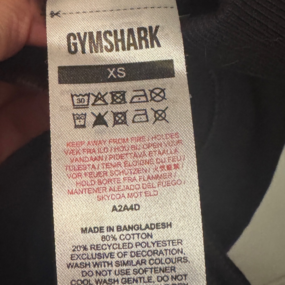 Gymshark Black Crewneck Sweatshirt Sz XS - Picture 3 of 5